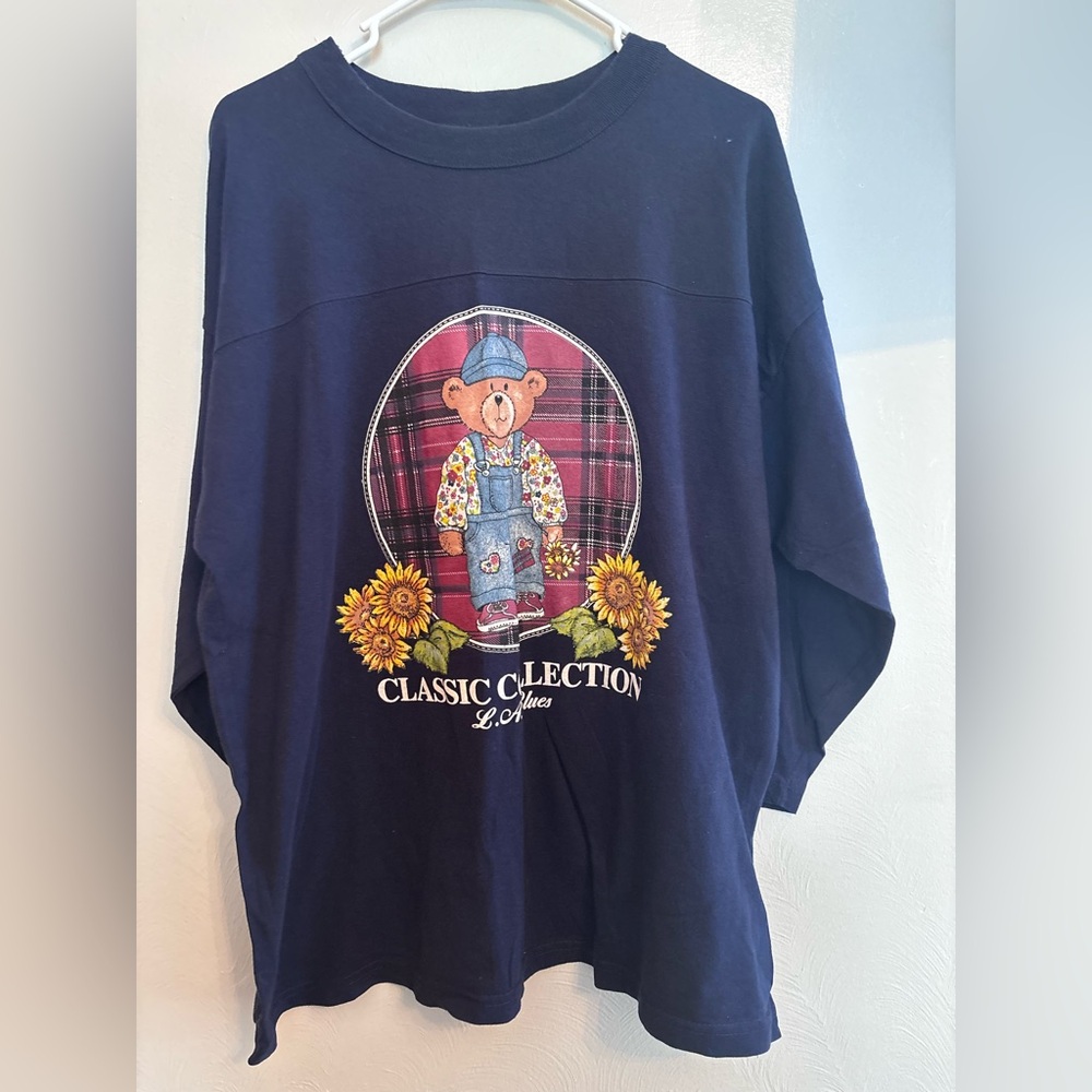 Vintage L.A. Blues Navy Tee with Bear Graphic